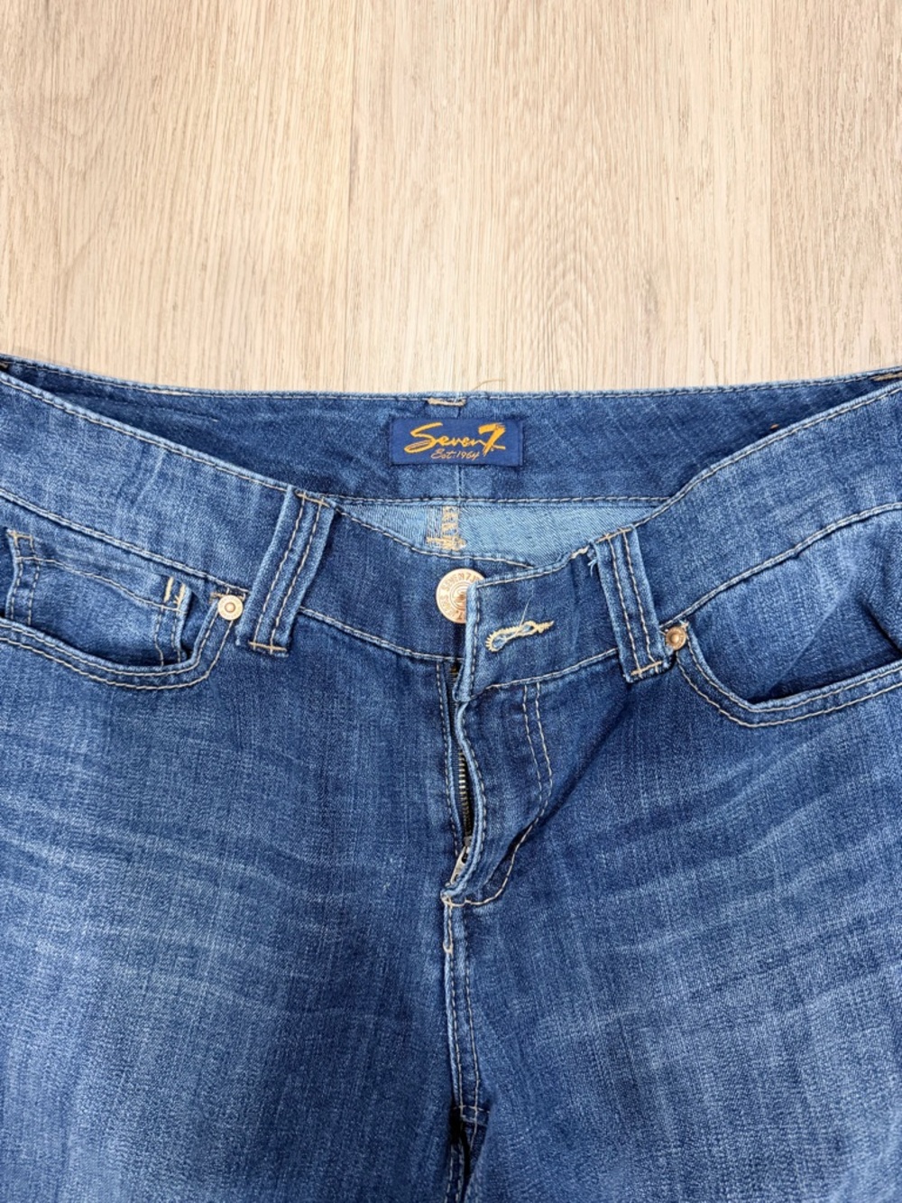 Seven7 Women's Dark Indigo Straight Leg Jeans - Picture 2 of 6